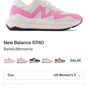 New Balance Women's 57/40 Sneakers - Pink and Cream